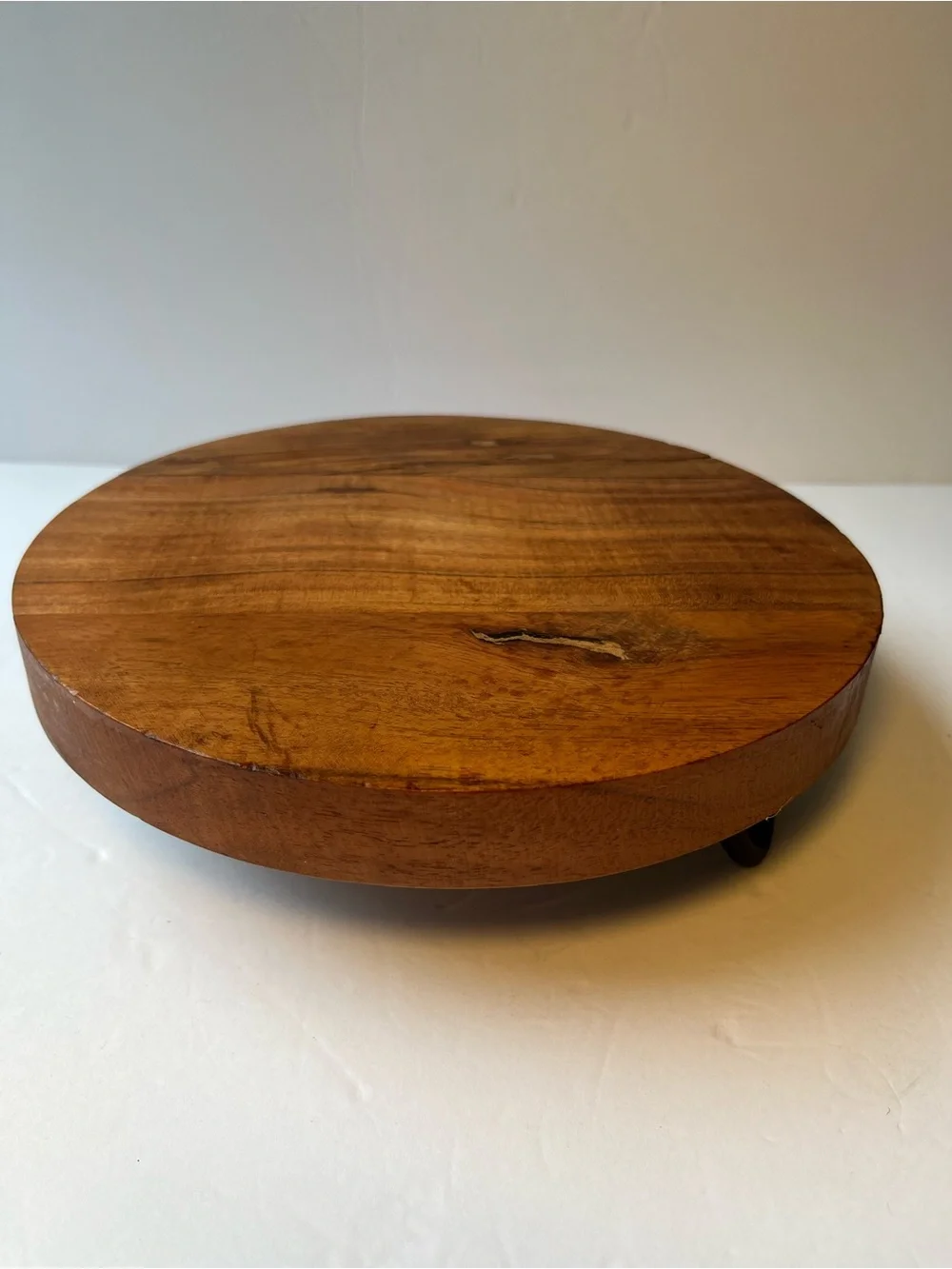 Wood Stand Pedestal Riser Thick Round Slab Hairpin Legs Boho Industrial 9